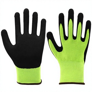 Gants industriels antidérapants résistants à l'usure, enduits de nitrile lisse, résistants à l'huile, en HPPE tricoté, vert fluorescent, taille XL, 7/8 oz, 26 cm - Product Image 3