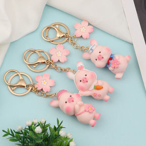 Adorable porte-clés <span class=keywords><strong>cochon</strong></span>, <span class=keywords><strong>cochon</strong></span> en résine avec carotte/écharpe/tenue de marin, accessoire tendance pour sac à dos/clés - Product Image 5