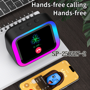 Hot bán ai Loa thông minh RGB Loa thông minh đồng hồ báo thức với màn hình LCD màn hình <span class=keywords><strong>BT</strong></span> Loa lời bài hát hiển thị - Product Image 2