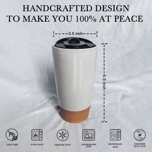 Tazza da Viaggio in Ceramica Personalizzata Riutilizzabile con Doppia Parete e Coperchio Isolante - Product Image 6