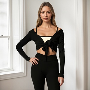 KINGLY KBC 1045 <span class=keywords><strong>B</strong></span> Custom Gym sport TOP WRAP donna abbigliamento sportivo Fitness Yoga set abbigliamento sportivo - Product Image 2