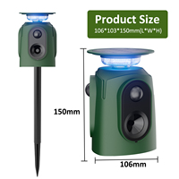 Répulsif Animal pour Extérieur 2025 Dissuasif Animal à Ultrasons avec Capteur PIR 360 Degrés Pigeon Cerf Chat Chien Répulsif Solaire pour Oiseaux