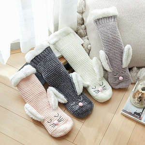 Cute Rabbit Pattern Thermal Slipper Calcetines para <span class=keywords><strong>mujer</strong></span> Cozy Anticongelante Slipper Foot Covers para cama - Product Image 1