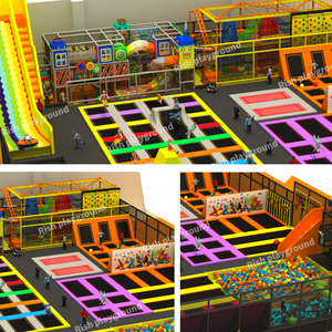 <span class=keywords><strong>Parc</strong></span> de jeux intérieur modulaire pour enfants avec trampoline et parcours Ninja Warrior - Product Image 4