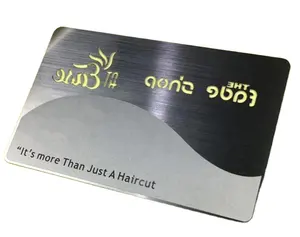 Cartão de visita de metal de aço inoxidável de alta qualidade, preto personalizado