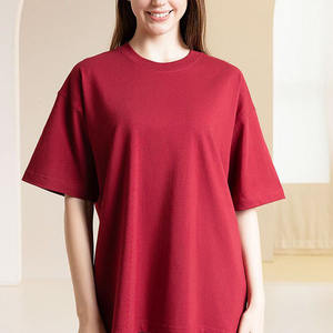 Venta al por mayor de fábrica, impresión personalizada 240GSM 100% algodón, camiseta lisa en blanco impresa, camiseta Unisex de talla grande - Product Image 4