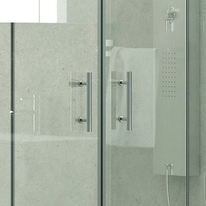 Kamalu KF6000บานเลื่อนด้านเดียวขนาด170ซม. ประตูบานเลื่อนแบบใส10มม. กรอบสแตนเลสกระจกอลูมิเนียมสำหรับโรงแรม - Product Image 6