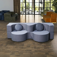 Modernes Minimalistisches Leichtgewichtiges Langlebiges Cloud-Modulares 2-Sitzer-Sofa Schwammlounge mit Runden Dekorativen Kissen