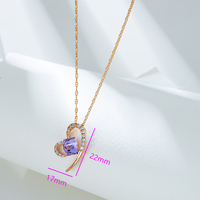 X000672455 XUPING Bijoux Significatif Violet Coeur Cristal Élégant 18K Plaqué Fine Dames Bijoux Colliers