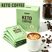 Café instantané KETO OEM pour usine, faible en glucides, sans sucre, à l'huile MCT, favorisant la satiété, graisses saines, boisson quotidienne saine
