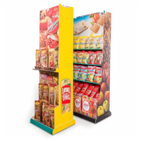 Étagère d'affichage en carton personnalisée pour supermarchés, pour biscuits, présentoir de sol en carton pour biscuits