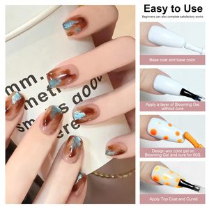 Gel floreciente multifuncional Compatible con Gel Polish <span class=keywords><strong>Builder</strong></span> Gel Fácil de crear Uñas florales de acuarela de mármol - Product Image 3