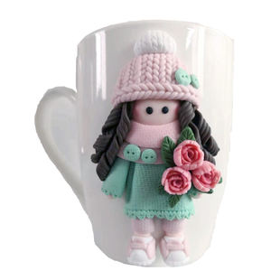 Taza de Cerámica con Diseño de Gata Linda, Taza de Regalo de Arcilla Polimérica - Product Image 6
