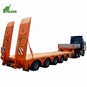 China manufacture supply lowbed trailer 100tons tractor trailer lowbed low flatbed trailer