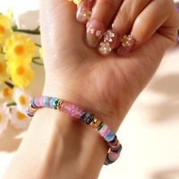 Bracelet extensible coloré en perles de cristal naturel, bracelet perlé en pierre de guérison des chakras, bijoux porte-bonheur en agate pour femme, cadeau