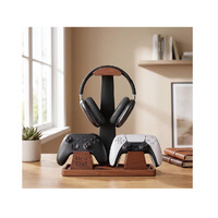 Support personnalisé en bois pour casque de jeu et manette, support gravé sur mesure