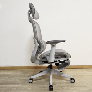 <span class=keywords><strong>Chaise</strong></span> de jeu à cadre en <span class=keywords><strong>plastique</strong></span> gris avec dossier ottoman intégré Réglage de la hauteur <span class=keywords><strong>Chaise</strong></span> de <span class=keywords><strong>bureau</strong></span> en maille complète Support lombaire mobile - Product Image 4