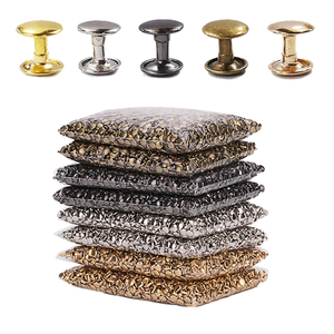 Remache de extremo cerrado <span class=keywords><strong>con</strong></span> doble capa de hierro de 5 mm, vástago de 2,2 mm, tamaños personalizados, color personalizado, para artesanía en cuero, bolsos, calzado y prendas de vestir - Product Image 1