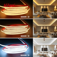 Bande LED semi-circulaire en silicone de qualité alimentaire B2 DIN4102-1, non étanche, 4,8x8mm, à découpe sans soudure 25mm