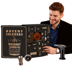 <span class=keywords><strong>Calendrier</strong></span> de l'<span class=keywords><strong>Avent</strong></span> du Whisky pour Hommes 2025 – Kit de 24 Jours de Whisky Bourbon et Infuseur Fumeur – Cadeau Parfait pour Mari – Outils de Bar - Product Image 1