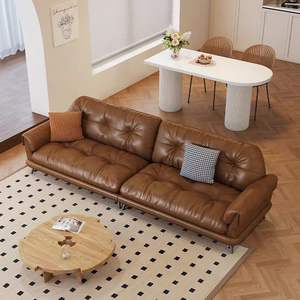 Divano a buon mercato di alta qualità olio di lusso divano in pelle semplice moderno soggiorno divano tre posti divano divano divano in schiuma divano - Product Image 5