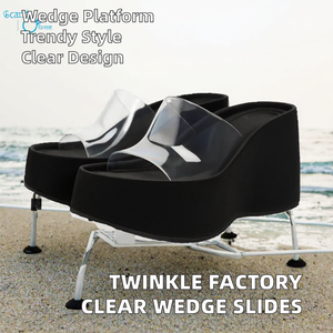 Nuevas Sandalias de Plataforma con Cuña Transparente para Mujer, Ligeras, con Parte Superior de PVC, Forro de PU y Suela de Goma, Estilo Casual de Verano - Product Image 4
