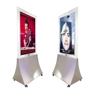 Ultra sottile OLED pubblicità dual schermi trasparenti HD media player video totem display chiosco