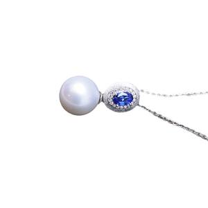 Danshui 11-12mm Strong Light Delicate <b>Pearl</b> <b>Pendant</b> Necklace for Women S925 Silver Korean Version Wholesale Supply - Product Image 3