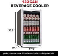 Mantenga sus bebidas favoritas a la temperatura perfecta con nuestro mini refrigerador con puerta de vidrio