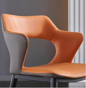 Chaise de salle à manger de luxe italienne, style moderne minimaliste, chaise de conversation pour hôtel, chaise de restaurant avec accoudoirs et dossier - Product Image 6