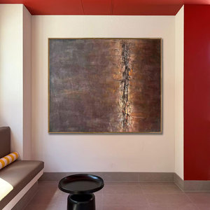 Cổ điển tường nghệ thuật hình học trừu tượng 3D kết cấu bức tranh nghệ thuật ban đầu làm bằng tay màu đồng thạch cao cứu trợ - Product Image 3