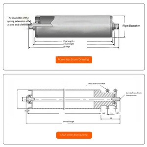 תוף גלגלי שיניים דו-שורי מפלדת אל-חלד, תוף גלגל שיניים אקטיבי, תוף גלגל שיניים חשמלי, תוף כוח למסוע - Product Image 5