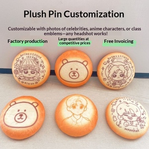 Selbstironischer Bären-Blechabzeichen-Anhänger – Süßes, quetschbares, stressabbauendes <span class=keywords><strong>Chiki</strong></span>-Keks-ähnliches Accessoire in Kreisform, Modell MR-2 - Product Image 5