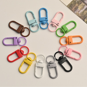 Mosquetones giratorios <span class=keywords><strong>de</strong></span> colores pastel con anillas para llaveros, accesorios para hacer joyas y cordones, venta al por mayor - Product Image 1