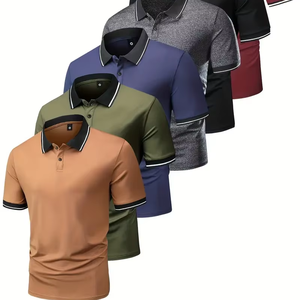 Dropshipping logotipo personalizado verano hombres moda solapa manga corta Golf camiseta adecuada para entretenimiento comercial - Product Image 1