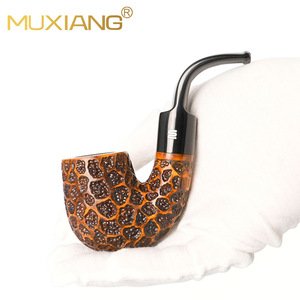 Muxiang Tobacco Pipe Bent Type 9mm Smoke Stream Sherlock Holmes Style - Product Image 1