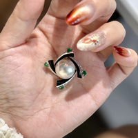 Maßgefertigter 18K Weißgold Original Zarter Edler Australischer Weißer Perlen-Smaragd-Anhänger für Damen Party-Events und Hochzeiten Fabrikfertigung