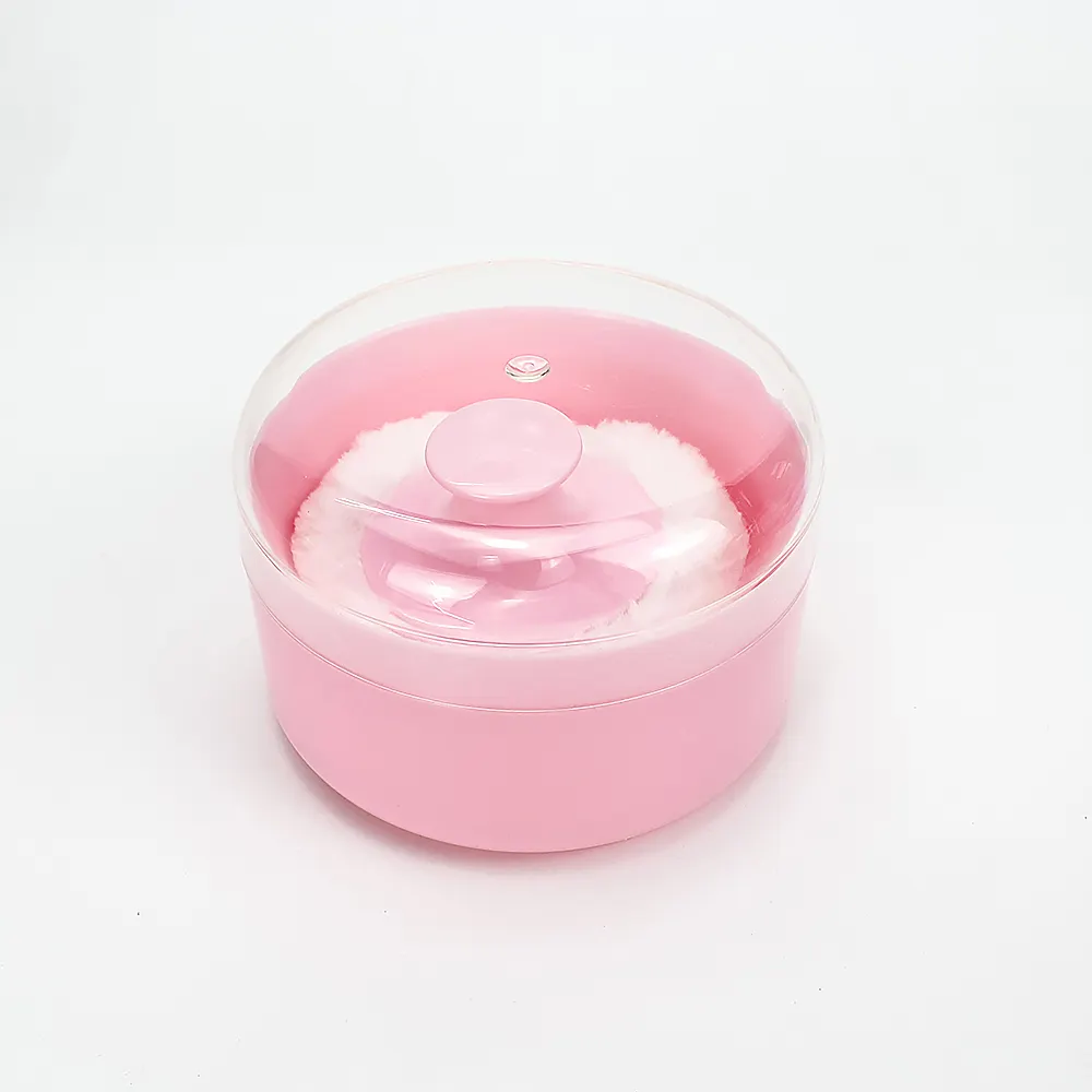 Benutzer definierte blaue rosa grüne runde Form Baby Talkum lose Puder quaste Gesicht Körper Friseursalon Reinigung gebrochenes Haar kosmetische Make-up Puff