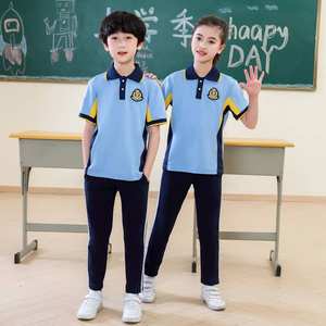 Venta al por mayor de uniformes escolares personalizados, camisetas <span class=keywords><strong>polo</strong></span> azules para niños y niñas - Product Image 1