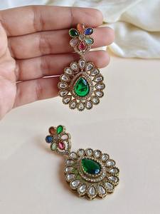 Royal Sabyasachi Necklace Choker <b>Set</b> Bollywood <b>Jewelry</b> Navratna Necklace <b>Indian</b> Bridal Choker Artificial Jewellery - Product Image 3