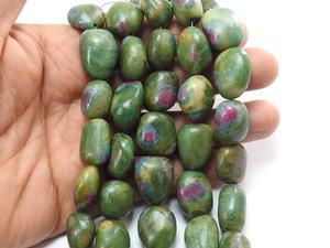 ลูกปัดหินฟุชไซต์สีชมพูขัดเงาขนาด 8 นิ้ว 13-20 มม. คริสตัลธรรมชาติสำหรับทำเครื่องประดับ รับรองโดยบุคคลที่สาม มีรูเจาะ - Product Image 3