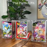 Boîte de rangement en acrylique (lot de 3) avec couvercle magnétique coulissant, boîte de protection en acrylique pour cartes Pokémon, boîte de présentation pour cartes Pokémon