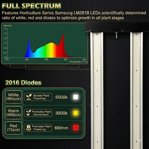 ไฟปลูกต้นไม้แบบ LED สเปกตรัมเต็ม 720W ปรับความสว่างได้ สำหรับปลูกพืชในร่มแบบไฮโดรโปนิกส์ มีสินค้าในคลังสินค้าสหรัฐอเมริกา/แคนาดา - Product Image 2