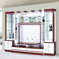 Meuble TV moderne en bois avec étagère de rangement design, meuble mural de luxe pour appartement, meuble TV LED pour salon