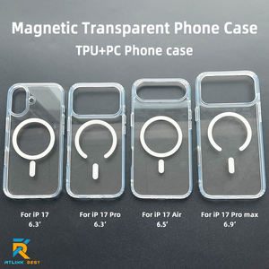 <span class=keywords><strong>Coque</strong></span> de téléphone portable magnétique transparente classique, simple, anti-jaunissement, antichoc, en gros, pour iPhone 17 Pro Max Air - Product Image 5