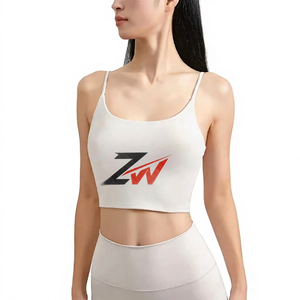 Conjunto de gimnasio para mujer: Sujetador deportivo de yoga ajustable sin espalda, conjunto de leggings de cintura alta con efecto fruncido y espalda cruzada, ideal para verano. - Product Image 1