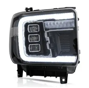 GMC Sierra 1500 14-18 및 2500HD 3500HD 15-19 용 LED DRL 헤드 라이트