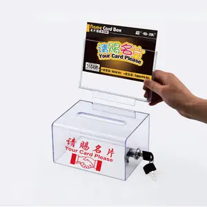 Boîte de suggestion de boîte de collecte de dons en gros avec serrure boîte en plastique de carte de visite de nom personnalisé