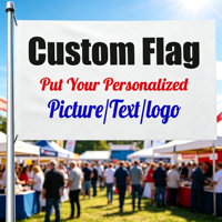 Drapeau promotionnel personnalisé avec logo 3x5 pieds en polyester, impression numérique double face, bannière nationale personnalisée pour la publicité d'entreprise et les événements