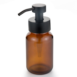 Ensemble de distributeurs de savon en marbre marron pour cuisine, 250 ml, distributeur de liquide vaisselle et <span class=keywords><strong>lessive</strong></span> en verre, bouteille à pompe à mousse ambrée 8 oz - Product Image 1